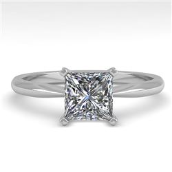 1.01 CTW Princess Cut VS/SI Diamond Engagement Designer Ring 14K White Gold - REF-275F3M - 32166