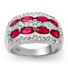 Image 1 : 2.50 CTW Ruby & Diamond Ring 14K White Gold - REF-105M5F - 14146