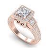 Image 1 : 3.53 CTW Princess VS/SI Diamond Micro Pave 3 Stone Ring 18K Rose Gold - REF-618K2R - 37176