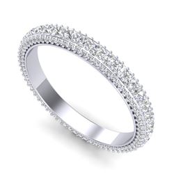 2.50 CTW VS/SI Diamond Art Deco Eternity Mens Band Size 10 18K White Gold - REF-200K2R - 37208