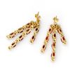 Image 2 : 4.03 CTW Ruby & Diamond Earrings 14K Yellow Gold - REF-109H3W - 14200