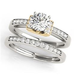 0.76 CTW Certified VS/SI Diamond Solitaire 2Pc Set 14K White & Yellow Gold - REF-125Y5N - 31587