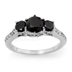 1.95 CTW Vs Certified Black & White Diamond Ring 14K White Gold - REF-63F8M - 14062