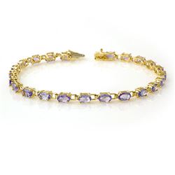 5.0 CTW Tanzanite Bracelet 10K Yellow Gold - REF-52T9X - 13455