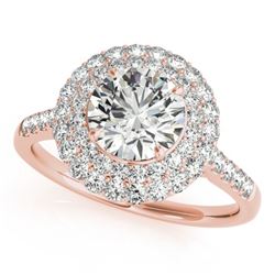 1.25 CTW Certified VS/SI Diamond Solitaire Halo Ring 18K Rose Gold - REF-155R8K - 26450