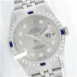 Rolex Men's Stainless Steel, QuickSet, Diam Dial & Diam/Sapphire Bezel - REF-441F8M