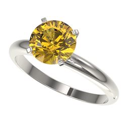 2 CTW Certified Intense Yellow SI Diamond Solitaire Engagement Ring 10K White Gold - REF-527W3H - 32