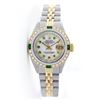 Image 2 : Rolex Men's Two Tone 14K Gold/SS, QuickSet, Diam/Ruby Dial & Diam/Emerald Bezel - REF-490X9A