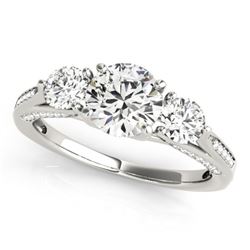 1.75 CTW Certified VS/SI Diamond 3 Stone Ring 18K White Gold - REF-427W3H - 27990