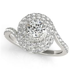 1.33 CTW Certified VS/SI Diamond Solitaire Halo Ring 18K White Gold - REF-156Y5N - 27045