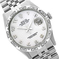 Rolex Ladies Stainless Steel, Arabic Dial with Pyrimid Diam Bezel, Saph Crystal  - REF-368F7M