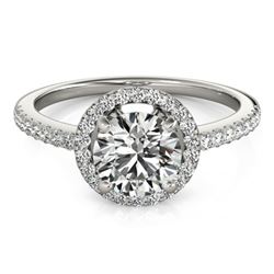 1.4 CTW Certified VS/SI Diamond Solitaire Halo Ring 18K White Gold - REF-380N5Y - 26817