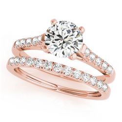 1.22 CTW Certified VS/SI Diamond Solitaire 2Pc Wedding Set 14K Rose Gold - REF-202T9X - 31692