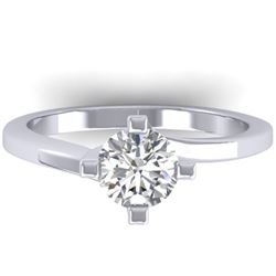 1 CTW Certified VS/SI Diamond Solitaire Ring 14K White Gold - REF-278X3T - 30396