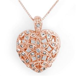 0.70 CTW Certified VS/SI Diamond Necklace 14K Rose Gold - REF-88M2F - 11573