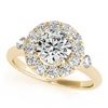 Image 2 : 1.37 CTW Certified VS/SI Diamond 2Pc Wedding Set Solitaire Halo 14K Yellow Gold - REF-220M2F - 30764