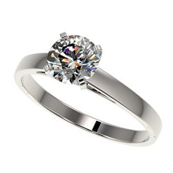 0.99 CTW Certified H-SI/I Quality Diamond Solitaire Engagement Ring 10K White Gold - REF-140H2W - 36