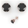 Image 2 : 3.0 CTW Black Diamond Stud Solitaire Earrings 18K Rose Gold - REF-100M2F - 35702