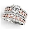 Image 1 : 2.01 CTW Certified VS/SI Diamond Solitaire 2Pc Set 14K White & Rose Gold - REF-427N6Y - 31932