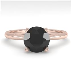 1.50 CTW Black Diamond Engagement Designer Ring 14K Rose Gold - REF-51Y3N - 38469