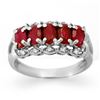 Image 1 : 2.0 CTW Ruby & Diamond Ring 10K White Gold - REF-28K5R - 12432