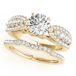 2.26 CTW Certified VS/SI Diamond Solitaire 2Pc Wedding Set 14K Yellow Gold - REF-487N2Y - 31909