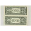 Image 2 : 2-2003-A $1 FRN'S LOW CONSECUTIVE SERIAL 'S UNC