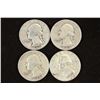 Image 1 : 1941,43,48-S & 64 WASHINGTON SILVER QUARTERS