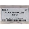 Image 3 : 2002-S SILVER ROOSEVELT DIME PCGS PR70 DCAM