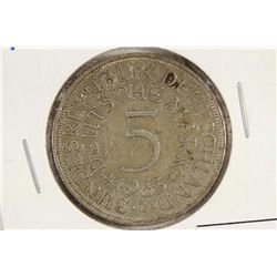 1963-J GERMANY SILVER 5 MARKS .2250 OZ. ASW