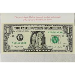 1995 $1 FRN ANGEL OVERLAY CRISP UNC
