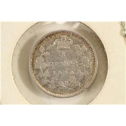 1900 SMALL DATE CANADA SILVER 5 CENT