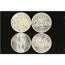 1962,63,64 & 65 CANADA SILVER DOLLARS