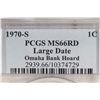 Image 3 : 1970-S LARGE DATE LINCOLN CENT PCGS MS66RD