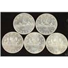 Image 1 : 1959,60,61,62 & 63 CANADA SILVER DOLLARS AU/UNC