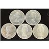 Image 2 : 1959,60,61,62 & 63 CANADA SILVER DOLLARS AU/UNC