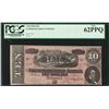 Image 1 : 1864 $10 Confederate States of America Note T-68 PCGS New 62PPQ