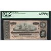 Image 1 : 1864 $20 Confederate States of America Note T-67 PCGS Choice New 63PPQ