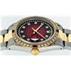 Image 3 : Rolex Mens 18KT Two Tone 1.00ctw Ruby and Diamond DateJust Wristwatch