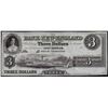 Image 1 : 1800's $3 Bank of New England Godspeed's Landing Obsolete Note
