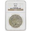 Image 1 : 1934 $1 Peace Silver Dollar Coin NGC MS63