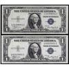 Image 1 : Lot of (2) 1935A $1 Silver Certificate Notes Uncirculated