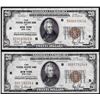 Image 1 : Lot of (2) 1929 $20 Federal Reserve Bank of New York National Currency Notes