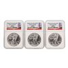 Image 1 : Lot of (3) 2011-S $1 American Silver Eagle Coins NGC MS69 Early Releases