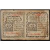 Image 1 : Uncut Sheet October 11, 1777 Two & Three Pence Connecticut Colonial Currency Not