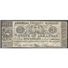 Image 1 : 1863 $5 State of Arkansas Treasury Warrant Note