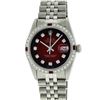 Image 1 : Rolex Mens Stainless Steel Ruby and Diamond Datejust Wristwatch