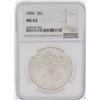 Image 1 : 1896 $1 Morgan Silver Dollar Coin NGC MS63