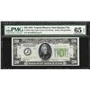 Image 1 : 1934 $20 Federal Reserve Note Kansas City Light Green Seal PMG Gem Uncirculated