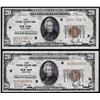 Image 1 : Lot of (2) 1929 $20 Federal Reserve Bank of New York National Currency Notes